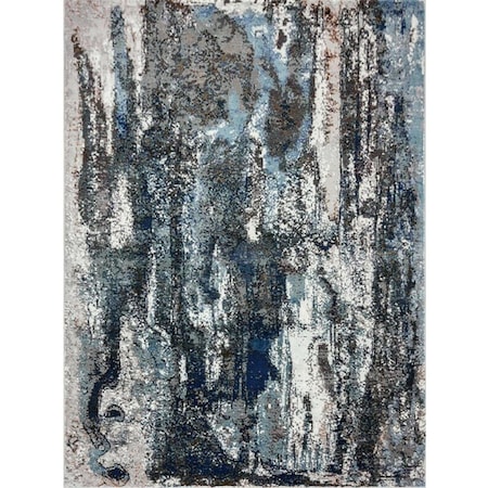 Palacedesigns 8 x 10 ft. Shades of Abstract Marble Area Rug Blue Gray & White PA2469767